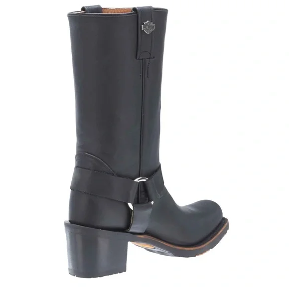 Harley-Davidson Galinda Black Leather Harness Motorcycle Boots D83254 - Picture 8 of 12